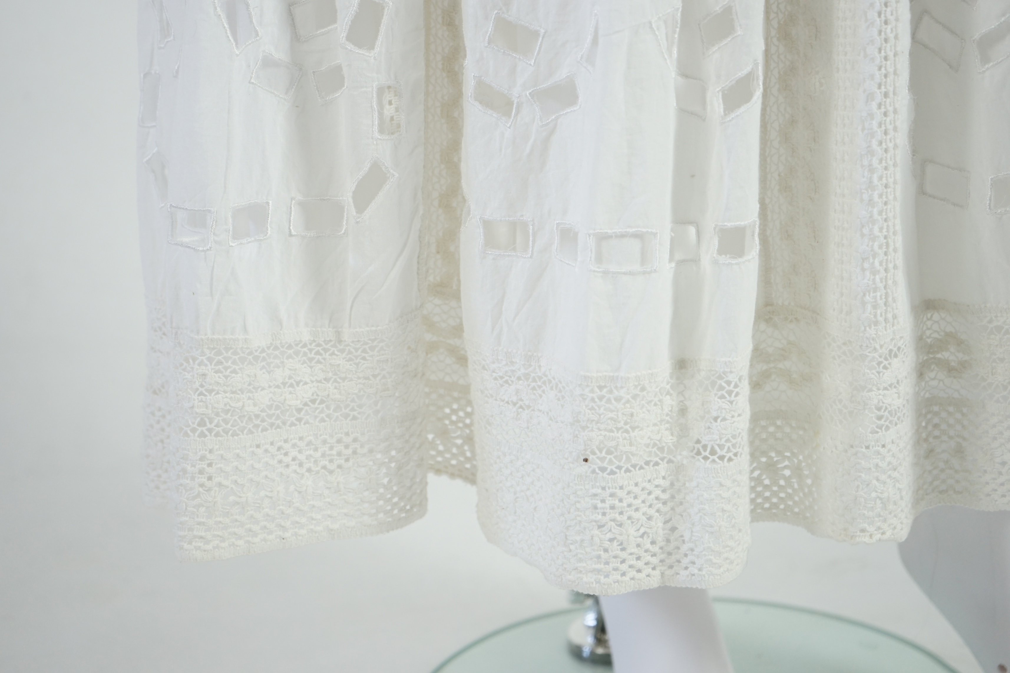Two Michael Kors white midi length skirts and a white blouse. Size 14 - 16 Proceeds to Happy Paws Puppy Rescue